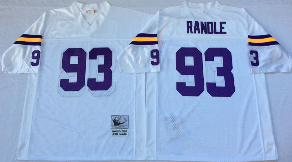Men NFL Minnesota Vikings 93 Randle white Mitchell Ness jerseys